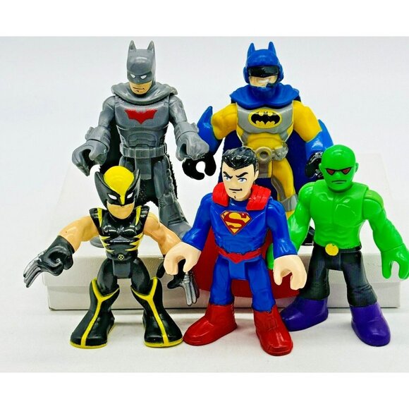 Imaginext Other - Imaginext Marvel Superman Batman Wolverine Martian Manhunter Lot of 5